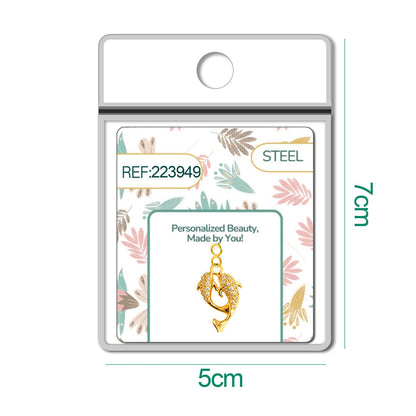 CHARM de Cobre Chapado a Oro 14K con Circonita-con Cierre