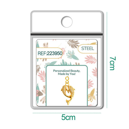 CHARM de Cobre Chapado a Oro 14K con Circonita-con Cierre