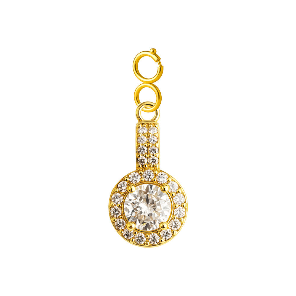 CHARM de Cobre Chapado a Oro 14K con Circonita-con Cierre - cotigo