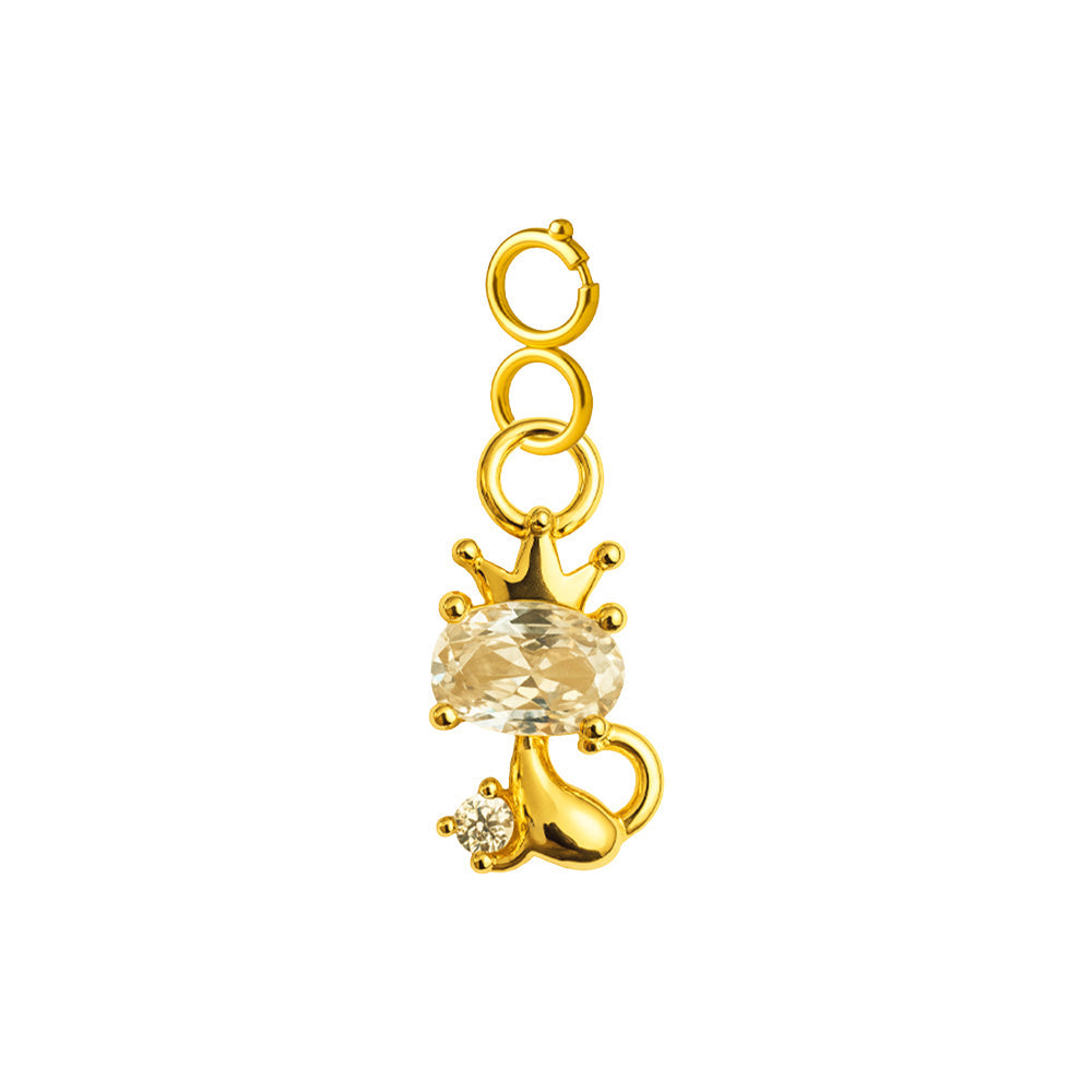 CHARM de Cobre Chapado a Oro 14K con Circonita-con Cierre - cotigo
