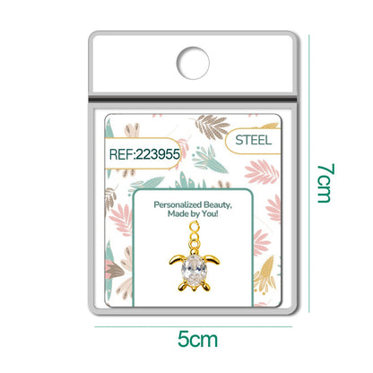 CHARM de Cobre Chapado a Oro 14K con Circonita-con Cierre