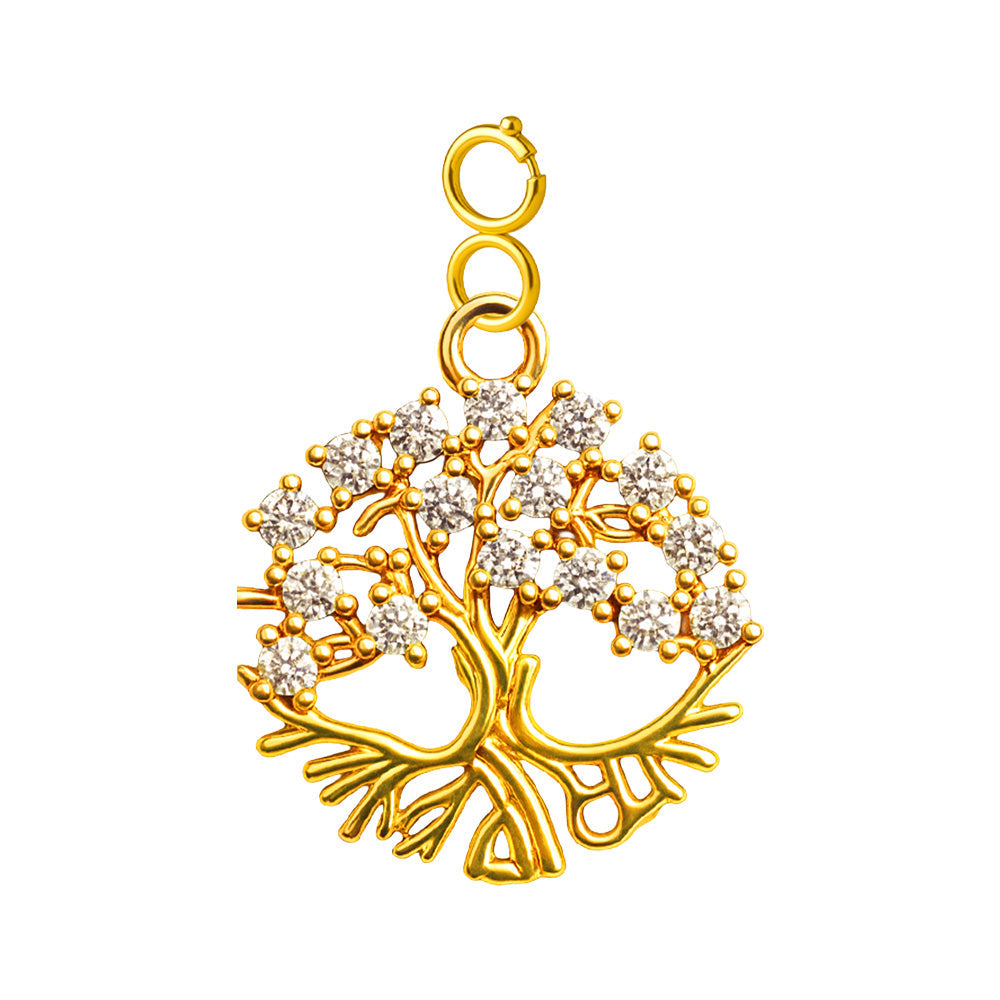 CHARM de Cobre Chapado a Oro 14K con Circonita-con Cierre