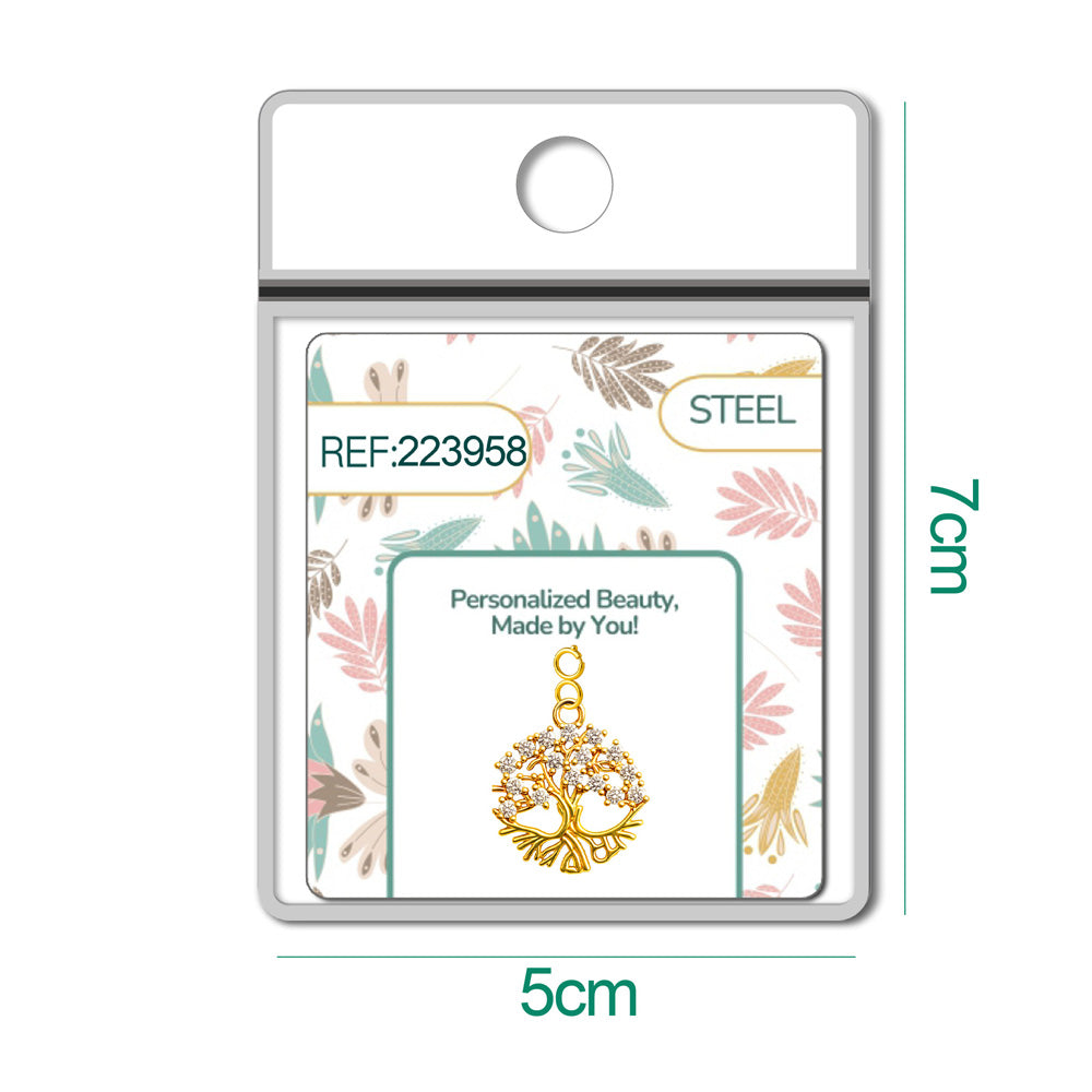 CHARM de Cobre Chapado a Oro 14K con Circonita-con Cierre