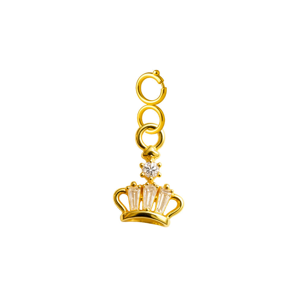 CHARM de Cobre Chapado a Oro 14K con Circonita-con Cierre