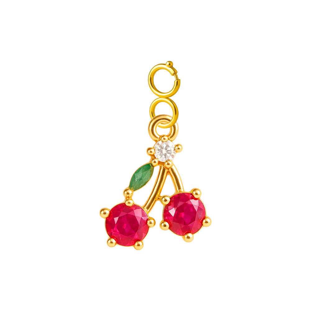 CHARM de Cobre Chapado a Oro 14K con Circonita-con Cierre