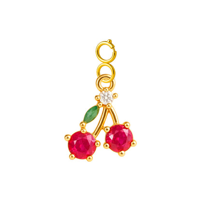 CHARM de Cobre Chapado a Oro 14K con Circonita-con Cierre