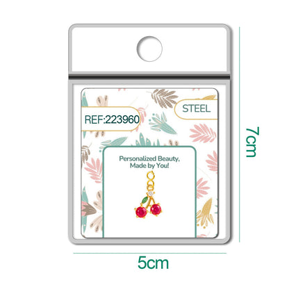 CHARM de Cobre Chapado a Oro 14K con Circonita-con Cierre