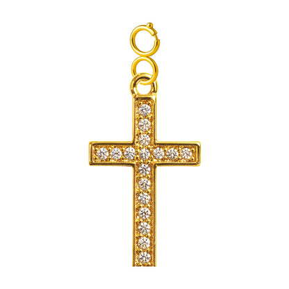 CHARM de Cobre Chapado a Oro 14K con Circonita-con Cierre