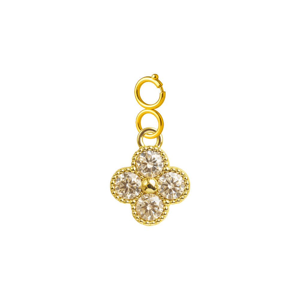 CHARM de Cobre Chapado a Oro 14K con Circonita-con Cierre - cotigo