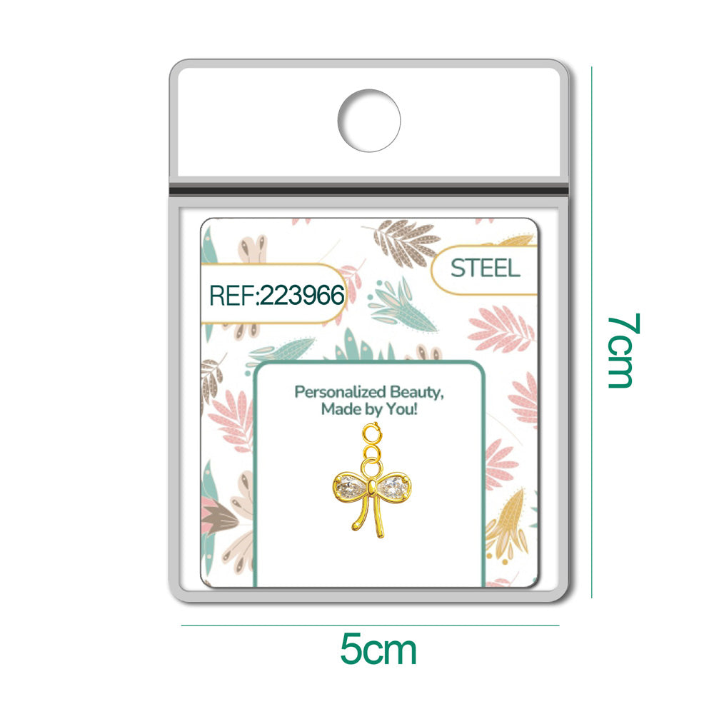 CHARM de Cobre Chapado a Oro 14K con Circonita-con Cierre