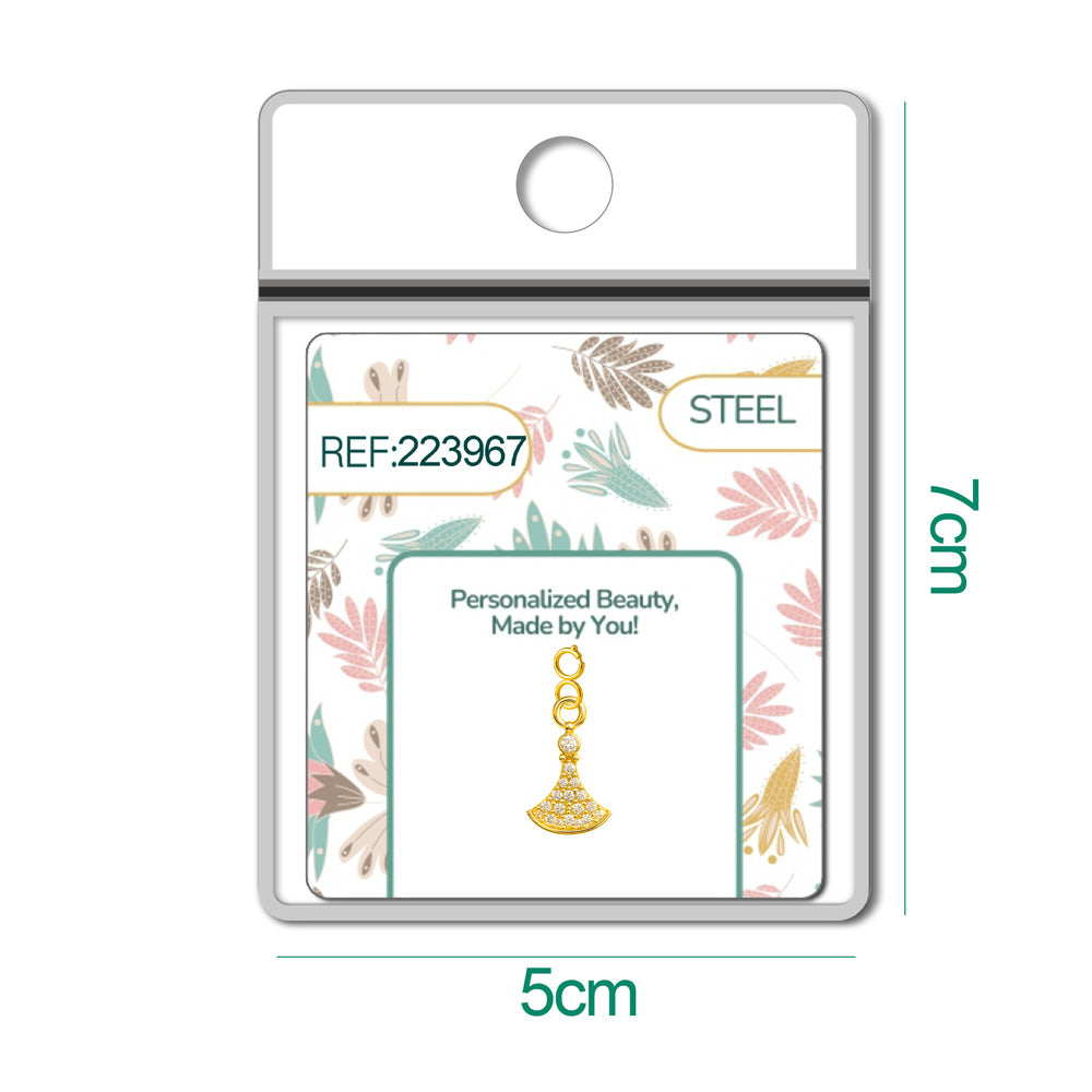 CHARM de Cobre Chapado a Oro 14K con Circonita-con Cierre