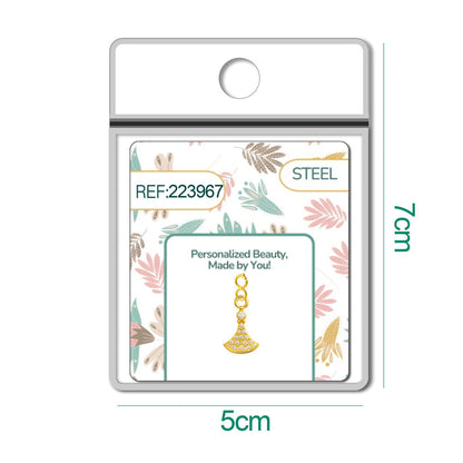 CHARM de Cobre Chapado a Oro 14K con Circonita-con Cierre