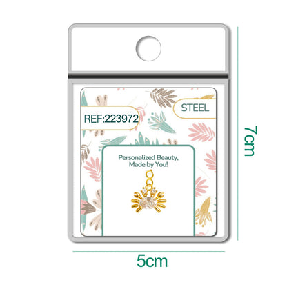 CHARM de Cobre Chapado a Oro 14K con Circonita-con Cierre