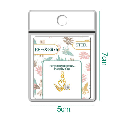 CHARM de Cobre Chapado a Oro 14K con Circonita-con Cierre