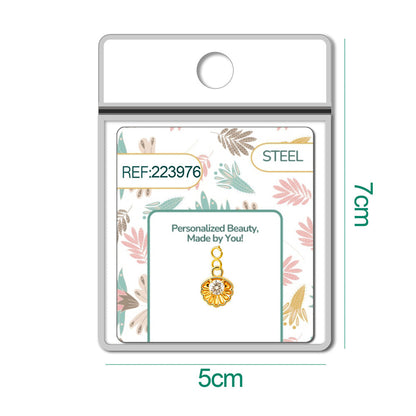 CHARM de Cobre Chapado a Oro 14K con Circonita-con Cierre