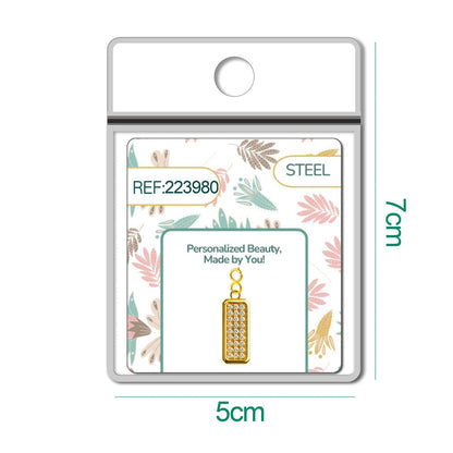 CHARM de Cobre Chapado a Oro 14K con Circonita-con Cierre