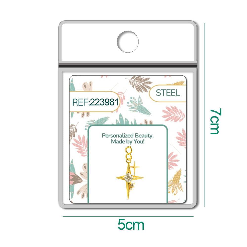 CHARM de Cobre Chapado a Oro 14K con Circonita-con Cierre - cotigo