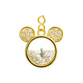 CHARM de Cobre Chapado a Oro 14K con Circonita-con Cierre - cotigo