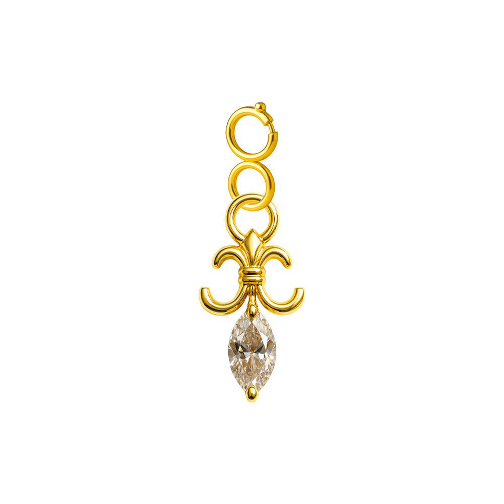 CHARM de Cobre Chapado a Oro 14K con Circonita-con Cierre - cotigo