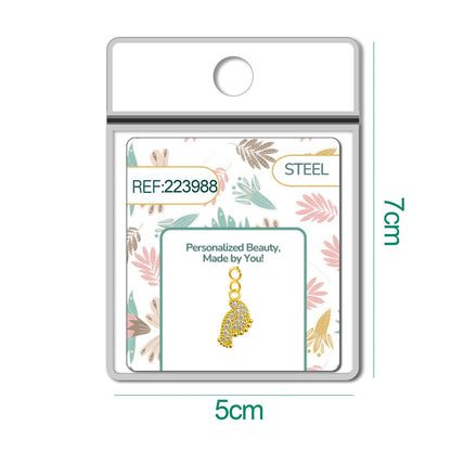 CHARM de Cobre Chapado a Oro 14K con Circonita-con Cierre