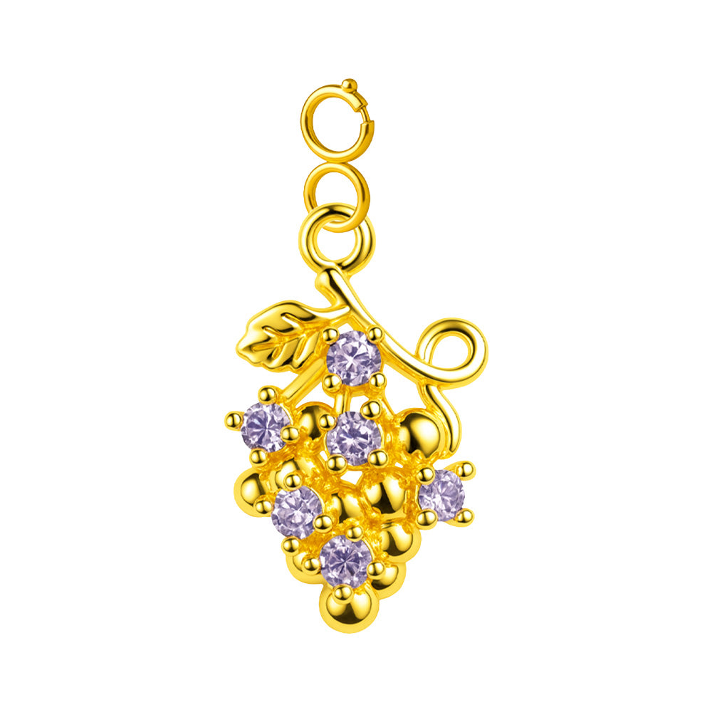 CHARM de Cobre Chapado a Oro 14K con Circonita-con Cierre