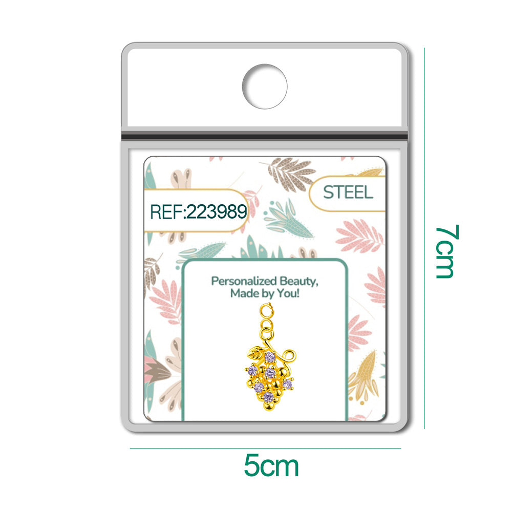 CHARM de Cobre Chapado a Oro 14K con Circonita-con Cierre