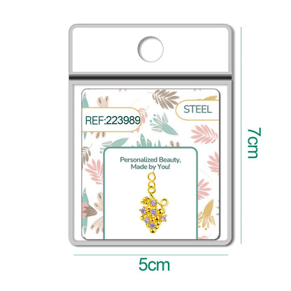 CHARM de Cobre Chapado a Oro 14K con Circonita-con Cierre