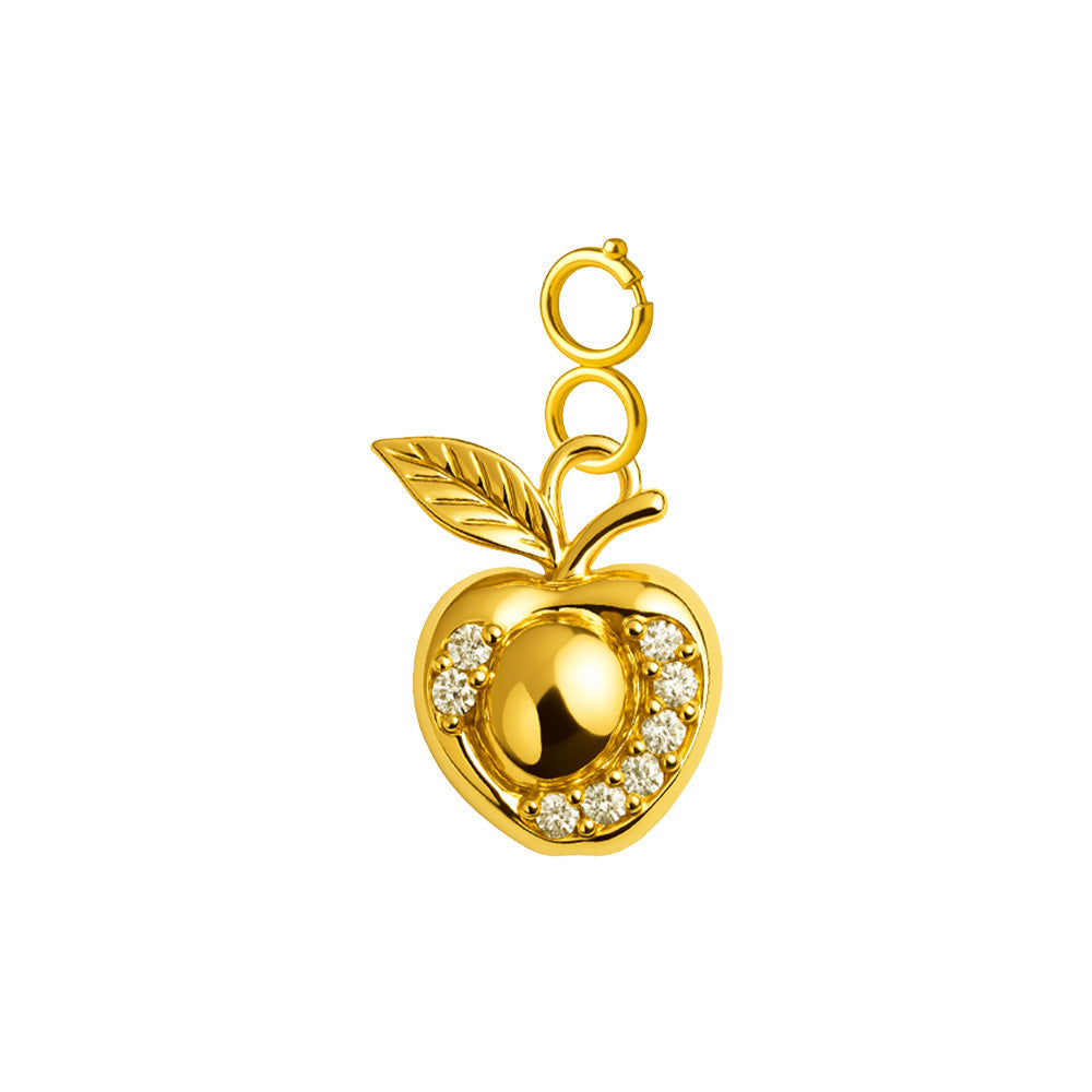 CHARM de Cobre Chapado a Oro 14K con Circonita-con Cierre