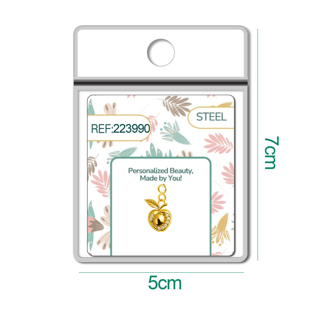 CHARM de Cobre Chapado a Oro 14K con Circonita-con Cierre