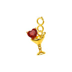 CHARM de Cobre Chapado a Oro 14K con Circonita-con Cierre - cotigo