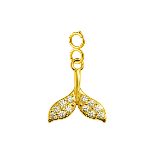 CHARM de Cobre Chapado a Oro 14K con Circonita-con Cierre