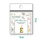 CHARM de Letra E Acero color Dorado con Circonita-con Cierre - cotigo