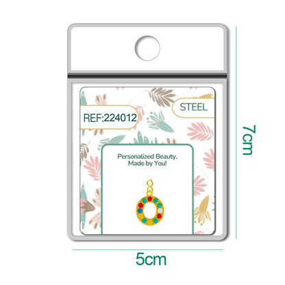 CHARM de Letra O Acero color Dorado con Circonita-con Cierre