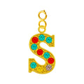 CHARM de Letra S Acero color Dorado con Circonita-con Cierre - cotigo