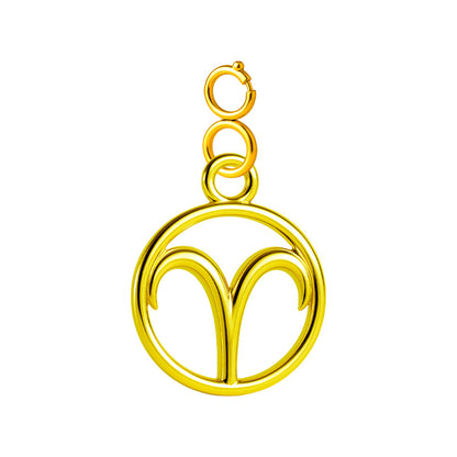 CHARM de Zodíaco Áries Acero color Dorado-con Cierre
