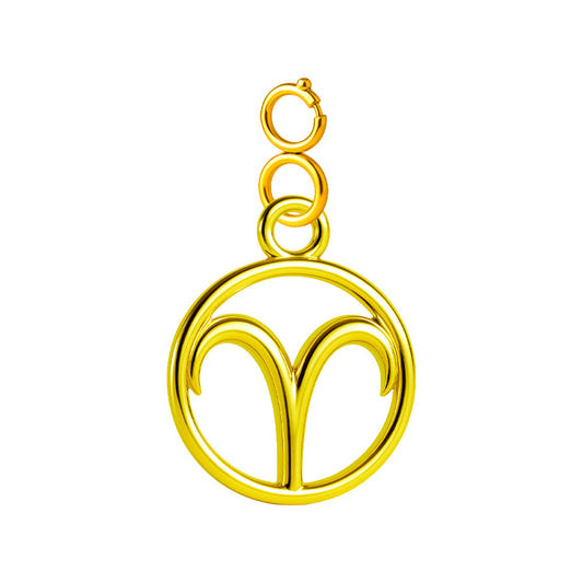 CHARM de Zodíaco Áries Acero color Dorado-con Cierre