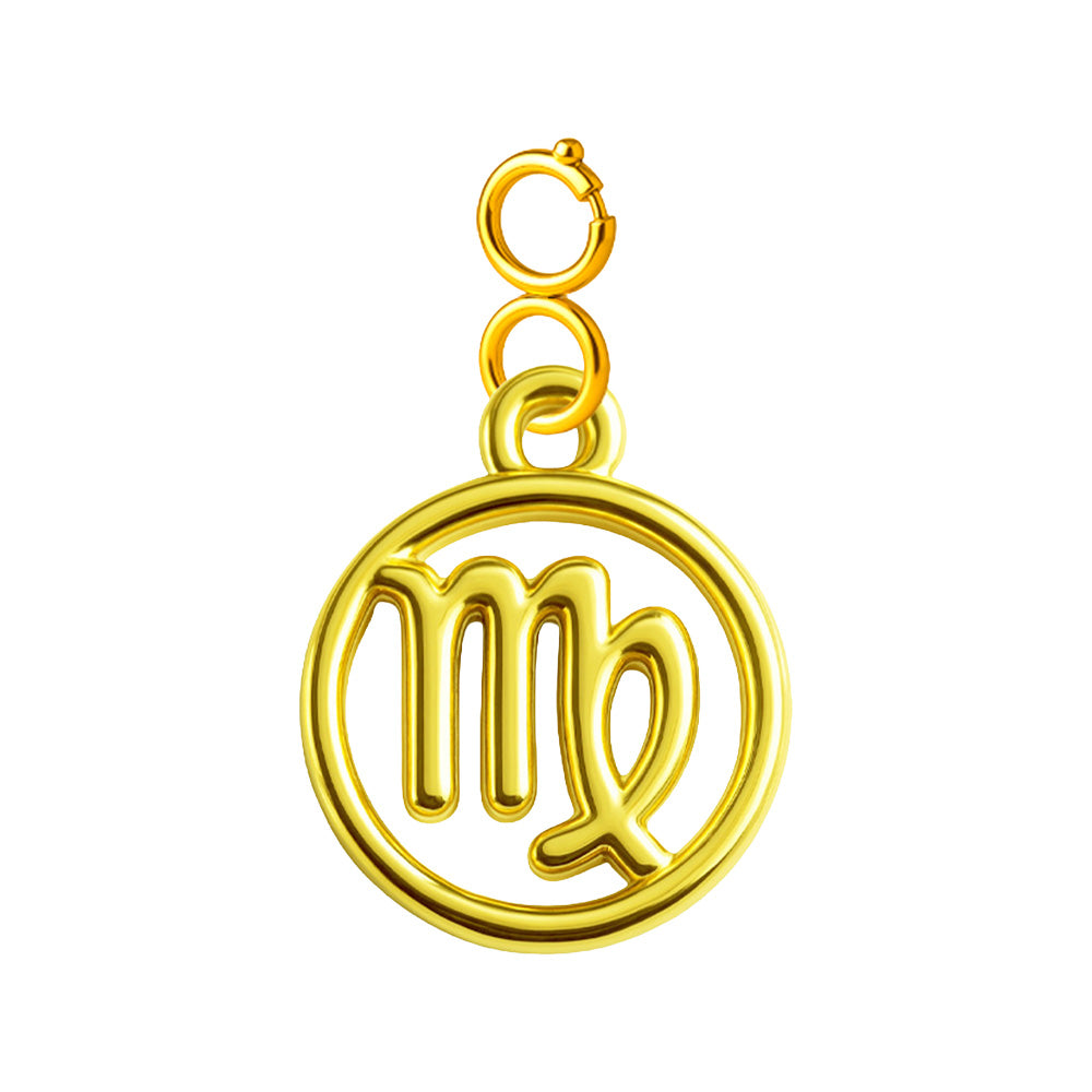 CHARM de Zodíaco Virgem Acero color Dorado-con Cierre