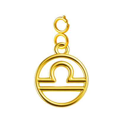 CHARM de Zodíaco Balança Acero color Dorado-con Cierre