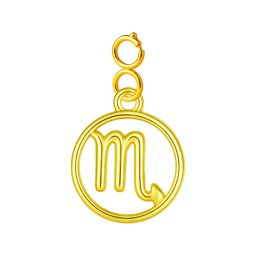 CHARM de Zodíaco Escorpião Acero color Dorado-con Cierre