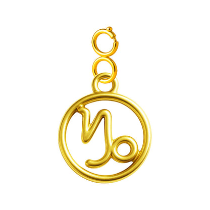 CHARM de Zodíaco Capricórnio Acero color Dorado-con Cierre