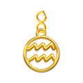 CHARM de Zodíaco Aquário Acero color Dorado-con Cierre - cotigo