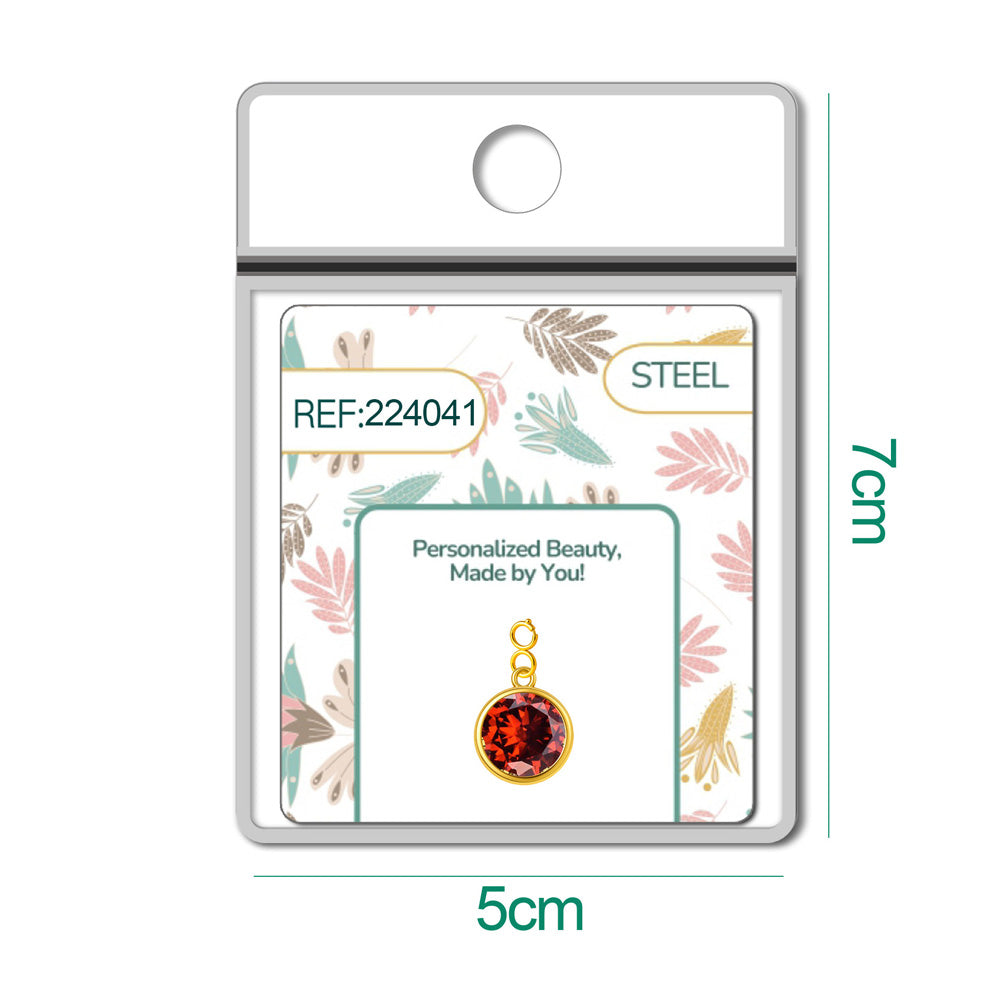 CHARM Acero Dorado con piedra Nacimiento de ENERO-con Cierre