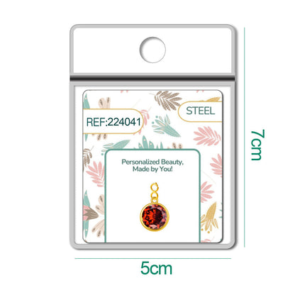 CHARM Acero Dorado con piedra Nacimiento de ENERO-con Cierre