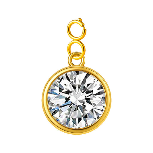 CHARM Acero Dorado con piedra Nacimiento de ABRIL-con Cierre