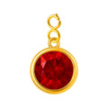 CHARM Acero Dorado con piedra Nacimiento de JULIO-con Cierre - cotigo