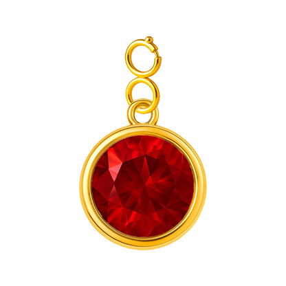 CHARM Acero Dorado con piedra Nacimiento de JULIO-con Cierre