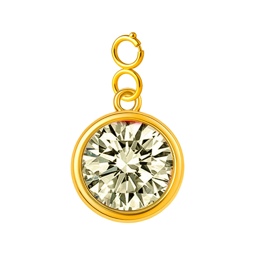 CHARM Acero Dorado con piedra Nacimiento de AGOSTO-con Cierre