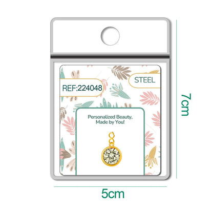 CHARM Acero Dorado con piedra Nacimiento de AGOSTO-con Cierre