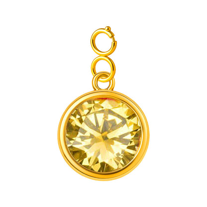 CHARM Acero Dorado con piedra Nacimiento de NOVIEMBRE-con Cierre