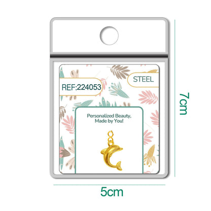 CHARM Acero Dorado Chapado Oro 14 K-con Cierre